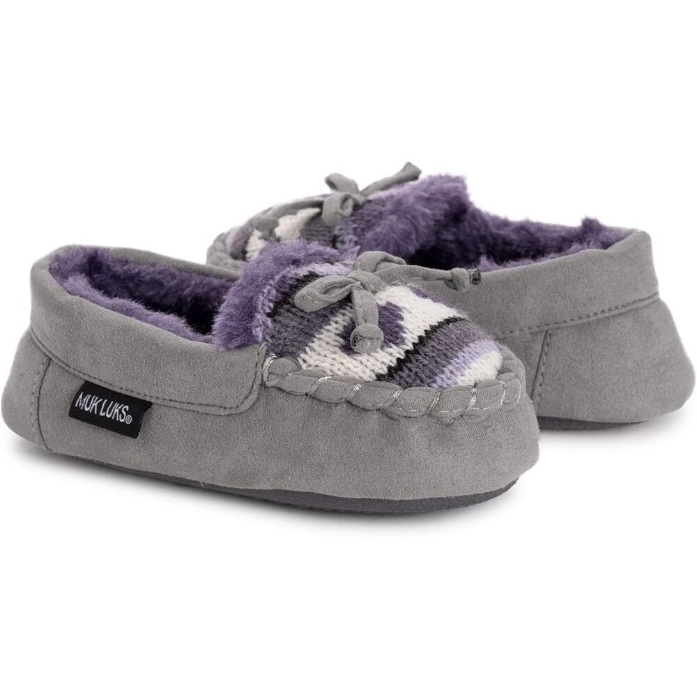 MUK LUKS Kids Patterned Moccasins - Med (12-13)
